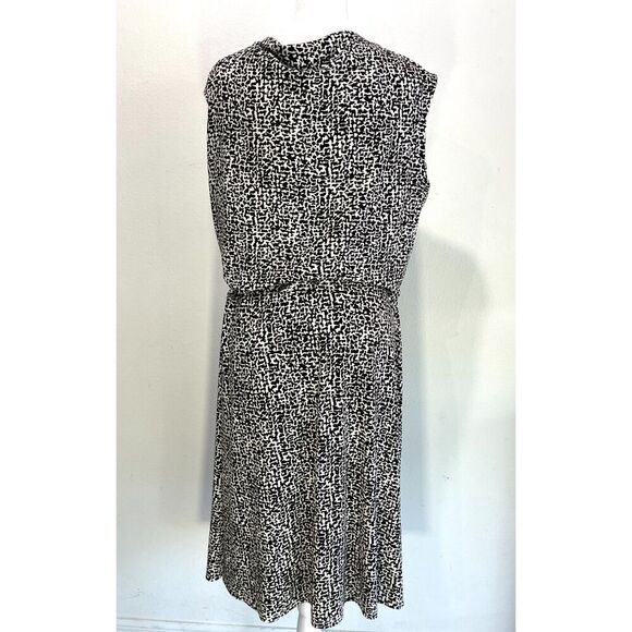 Ralph Lauren Wrap dress Black White career office business casual women's L - Picture 4 of 6